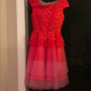 Red and Pink Short Prom Dress